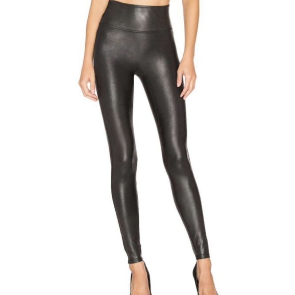 SPANX Faux Leather Leggings Black Large
